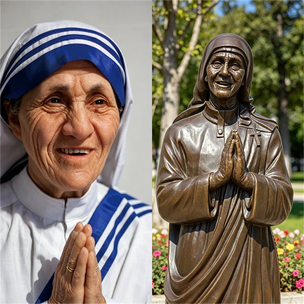 Bronze Casting of Mother Teresa Statue in Mily factory