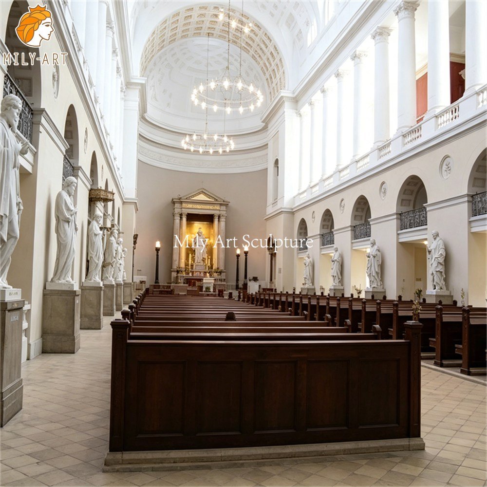 12 apostles marble sculptures, real installation feedback for American church project