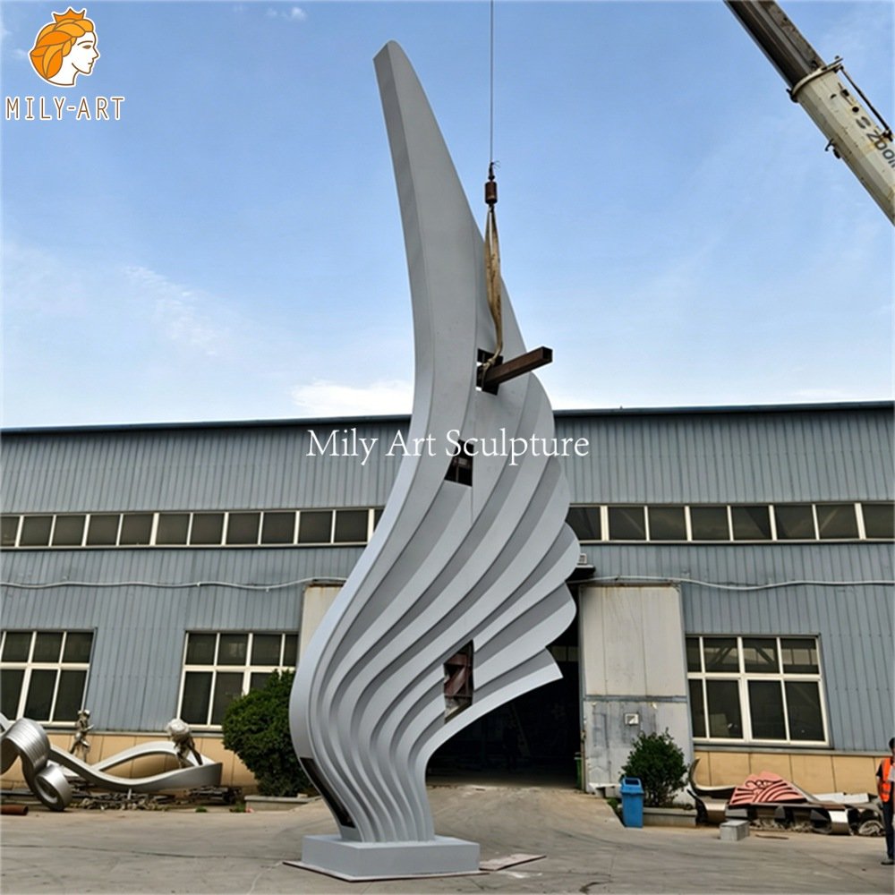 Custom Large Stainless Steel Wing Sculpture