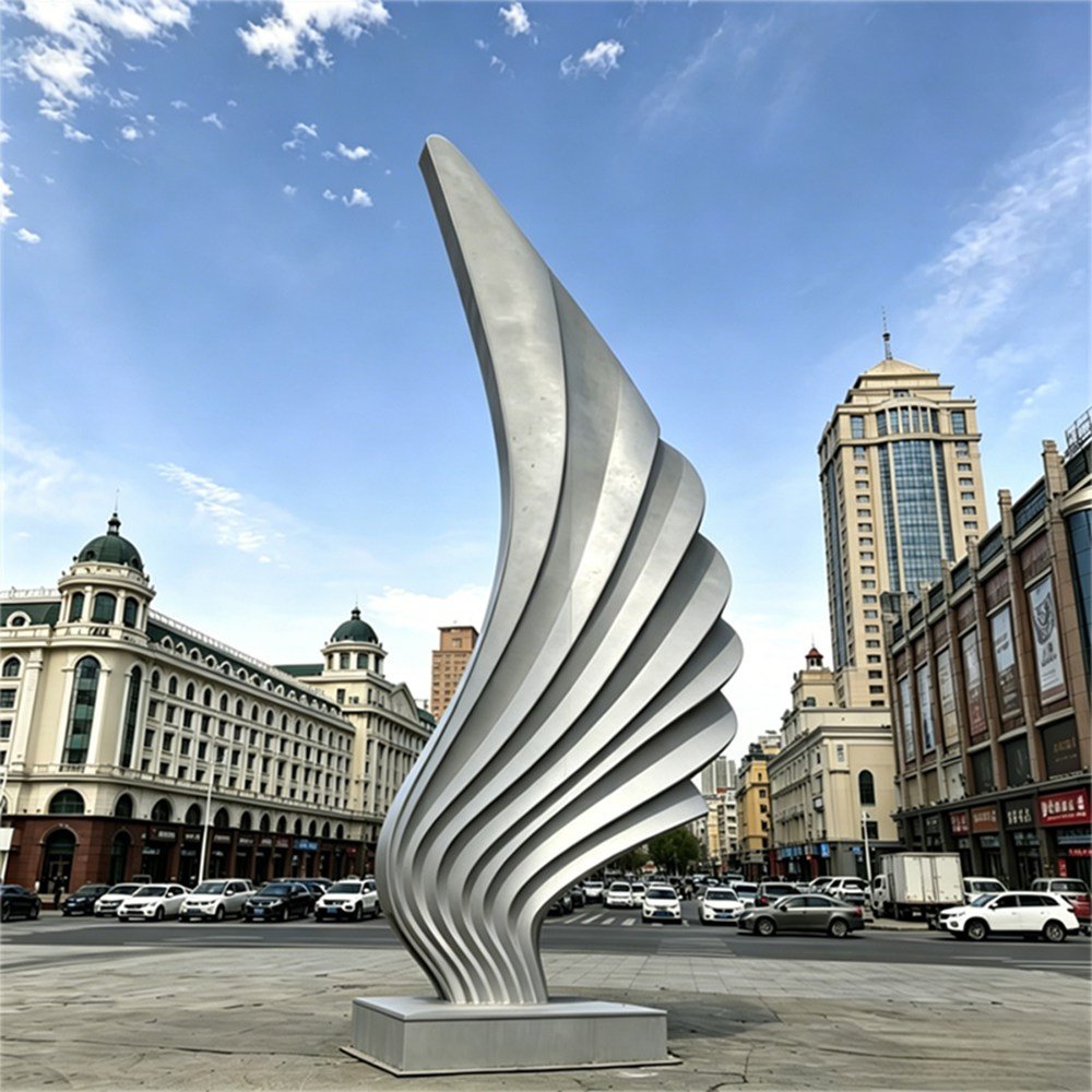 Custom Large Stainless Steel Wing Sculpture