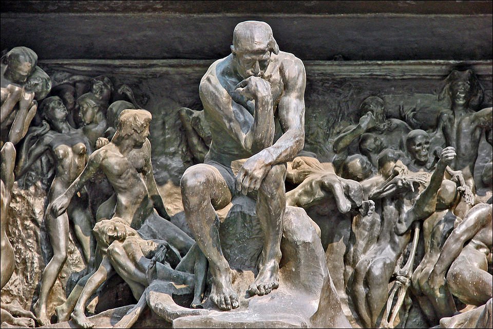 The Thinker in The Gates of Hell at the Musée Rodin