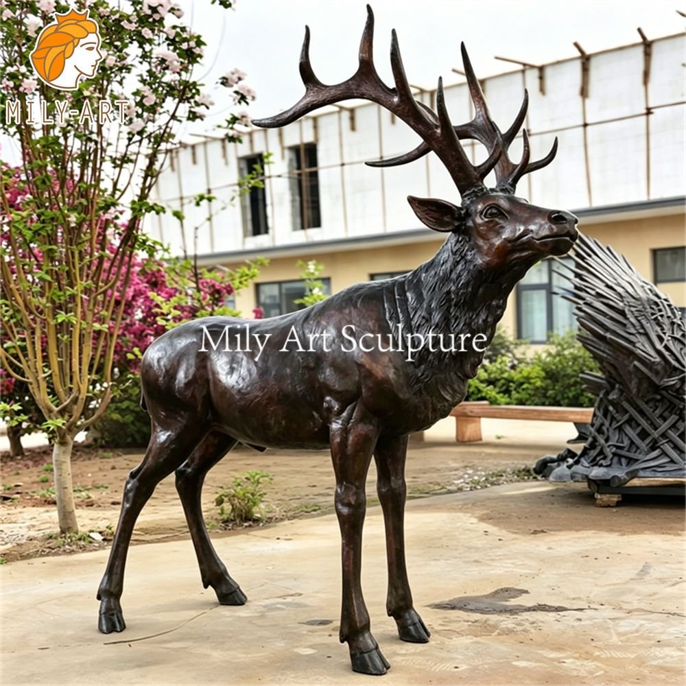 Life size casting bronze hirsch for sale