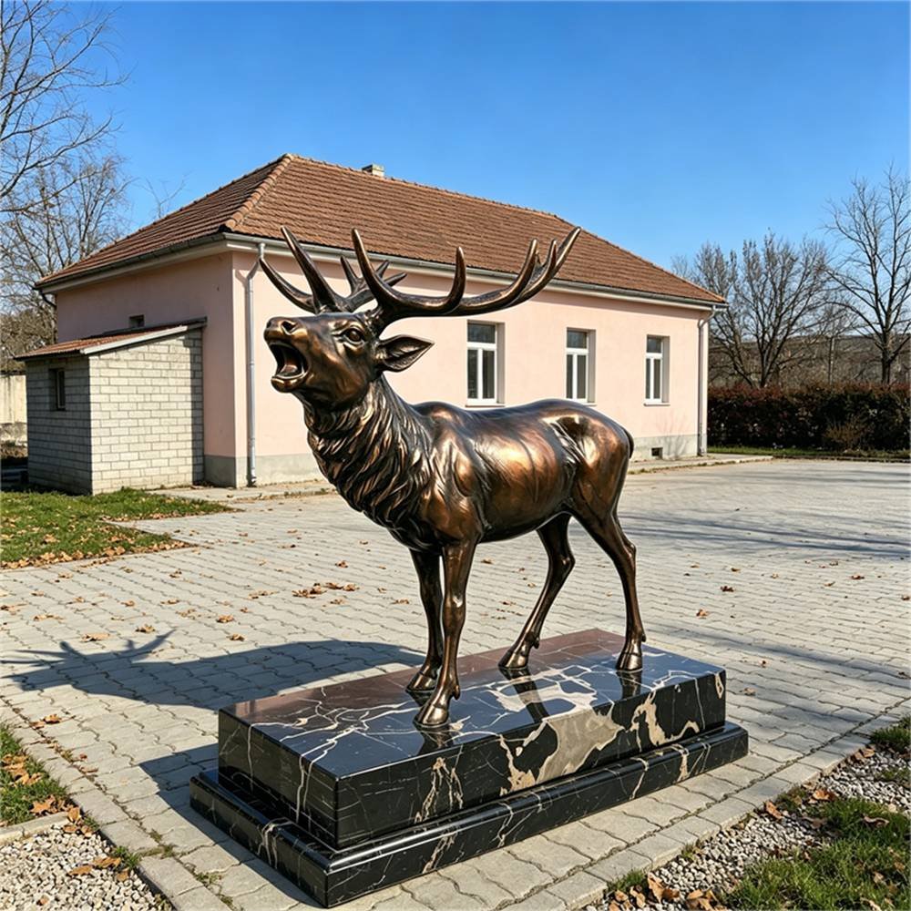 Life size casting bronze hirsch for sale