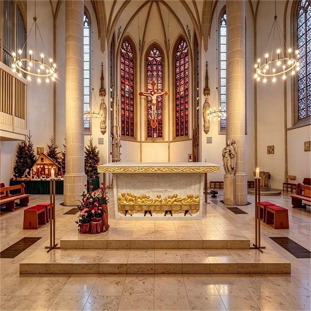 Handcrafted Natural Marble Catholic Altar Table
