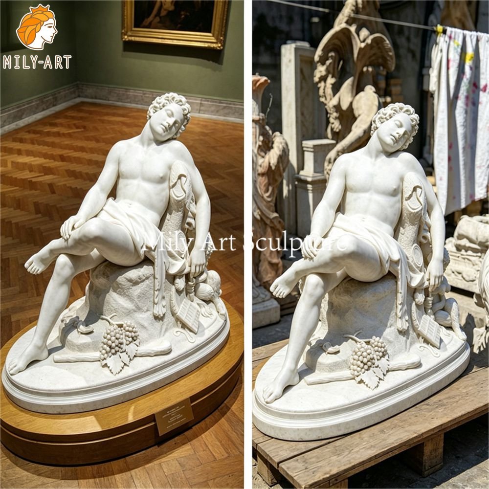 The Sleeping Faun Marble Sculpture Replica