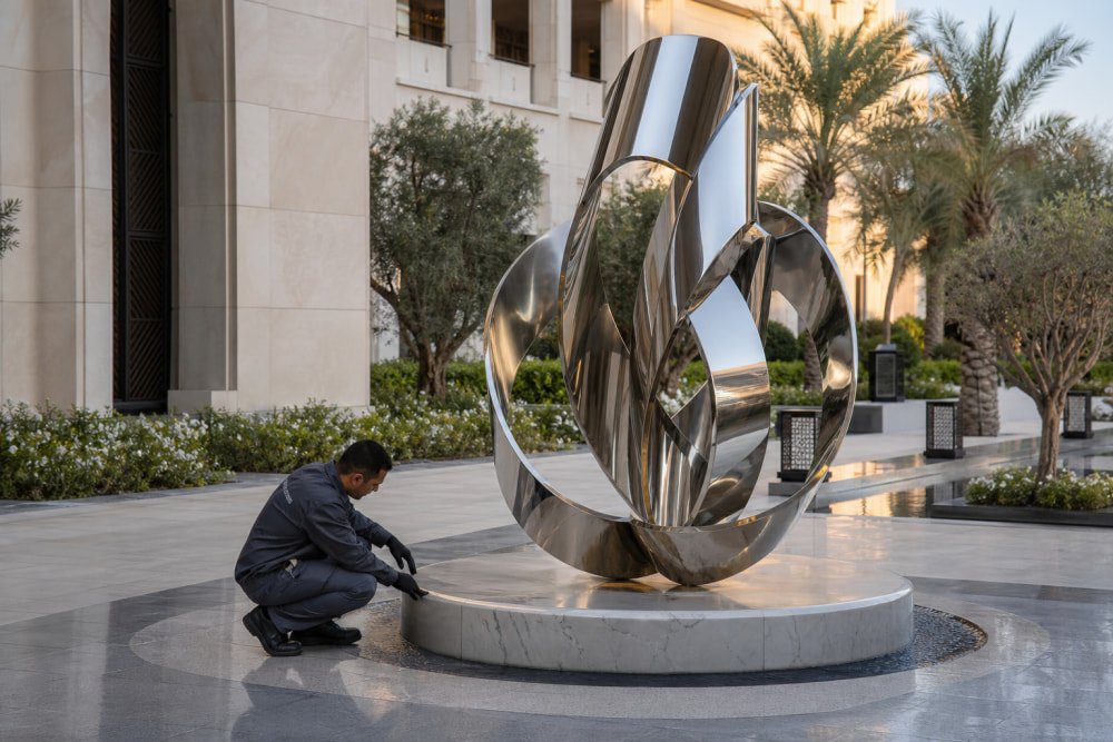 How to Protect Outdoor Metal Sculptures ? outdoor metal sculptures protection for stainless steel garden sculpture