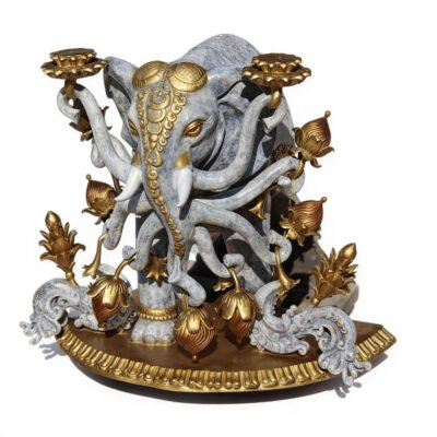 Custom Bronze Lord Ganesha Statue with Gold Finish