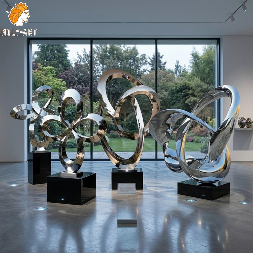 Custom Stainless Steel Infinity Loop Sculpture MLSS-264 Custom Stainless Steel Infinity Loop Sculpture
