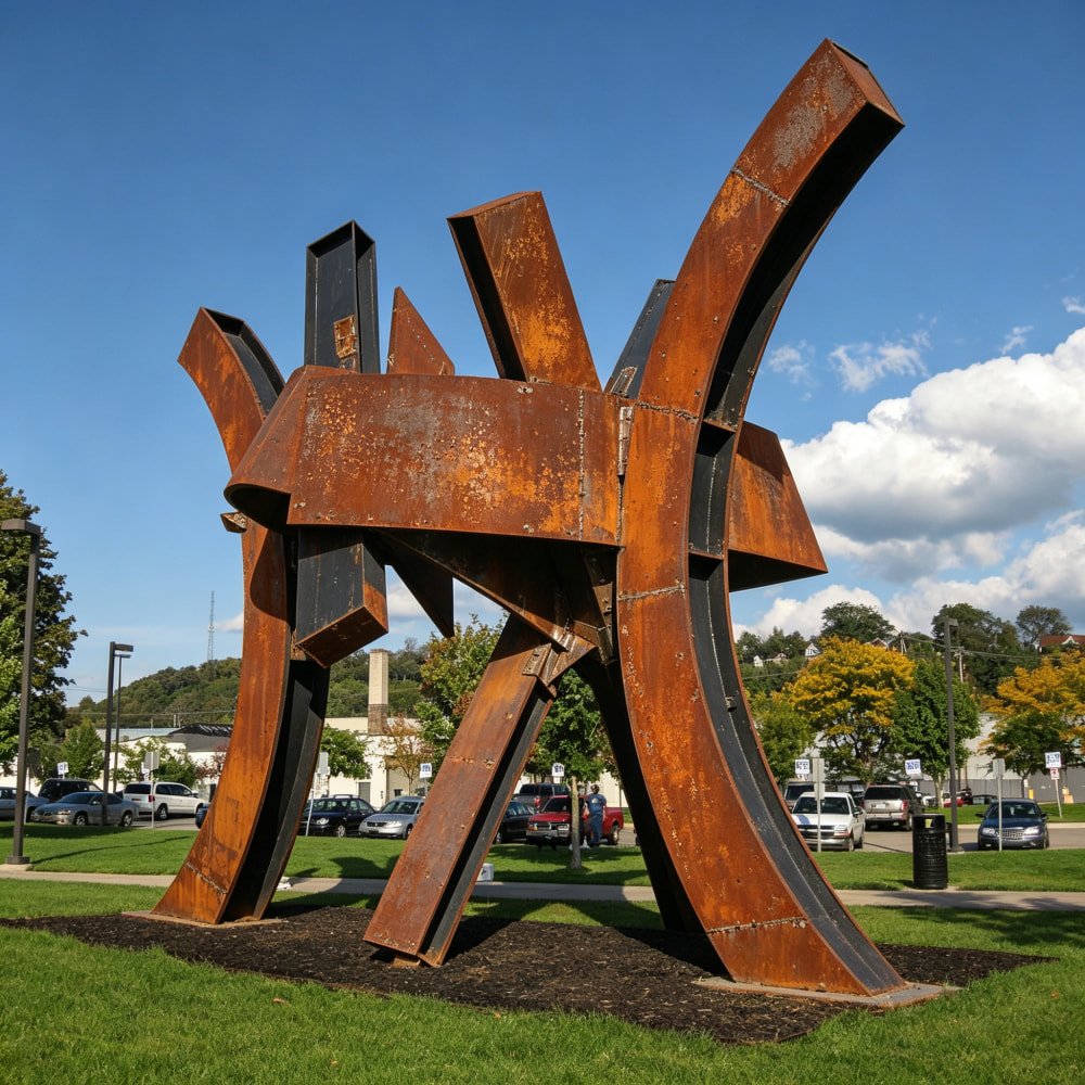Custom Large Metal Brutalist Sculpture MLSS-268 Custom large metal brutalist sculpture