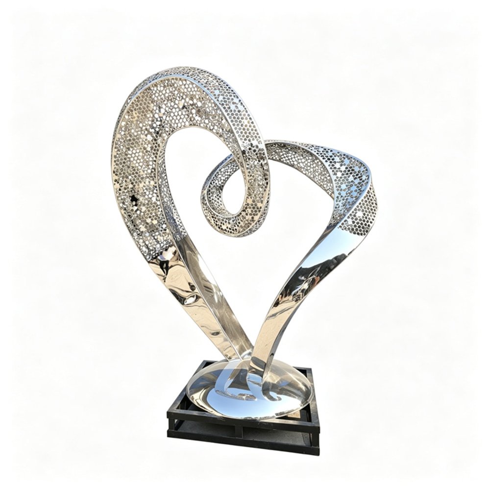 Abstract Hollow Heart-Shaped Sculpture