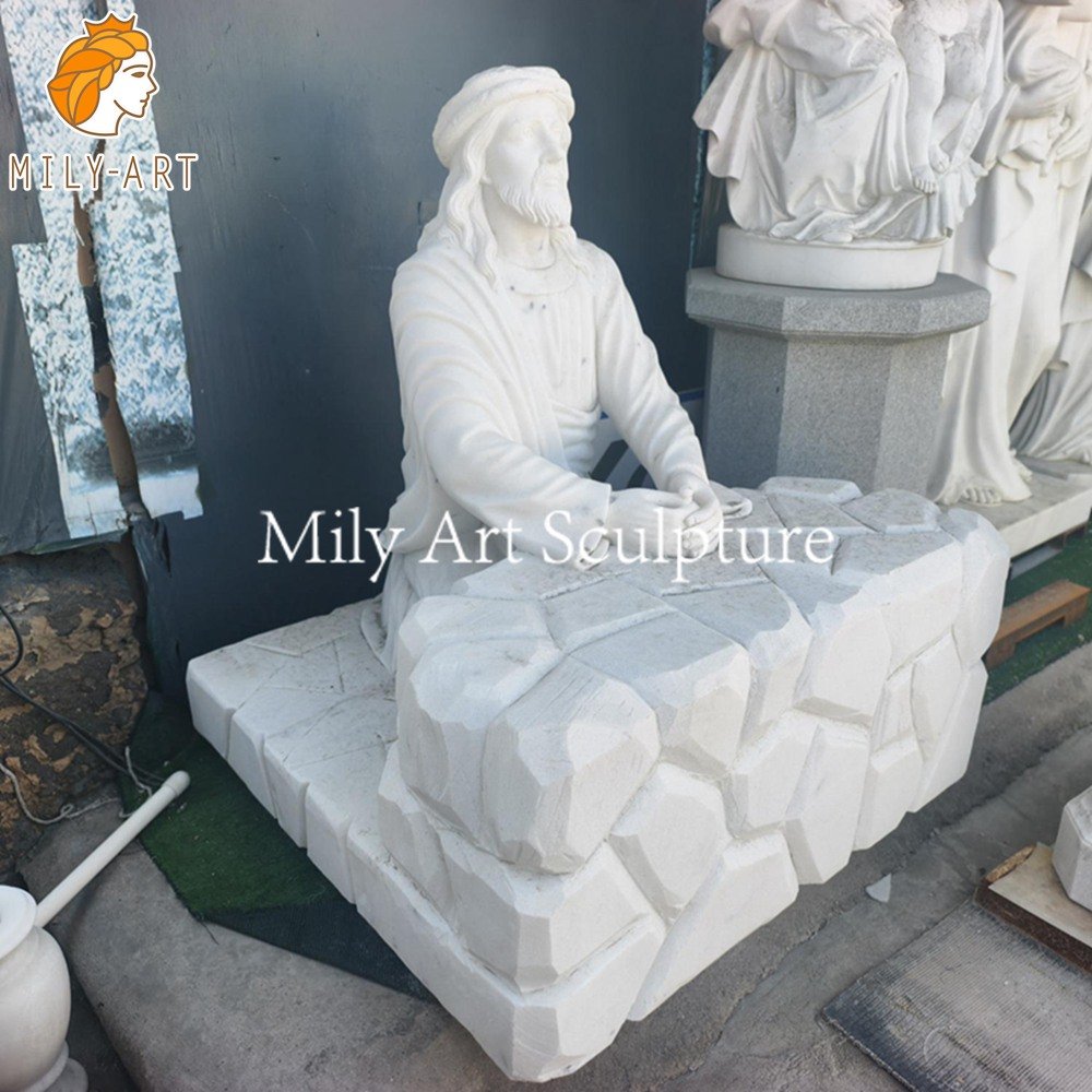 Marble Statue of Jesus Praying In the Garden MLMS-449 Marble statue of Jesus praying in the Garden