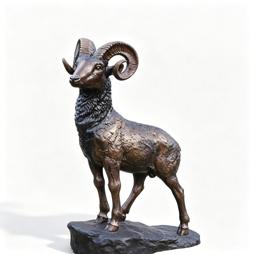 Life-size bronze goat statue for home backyard