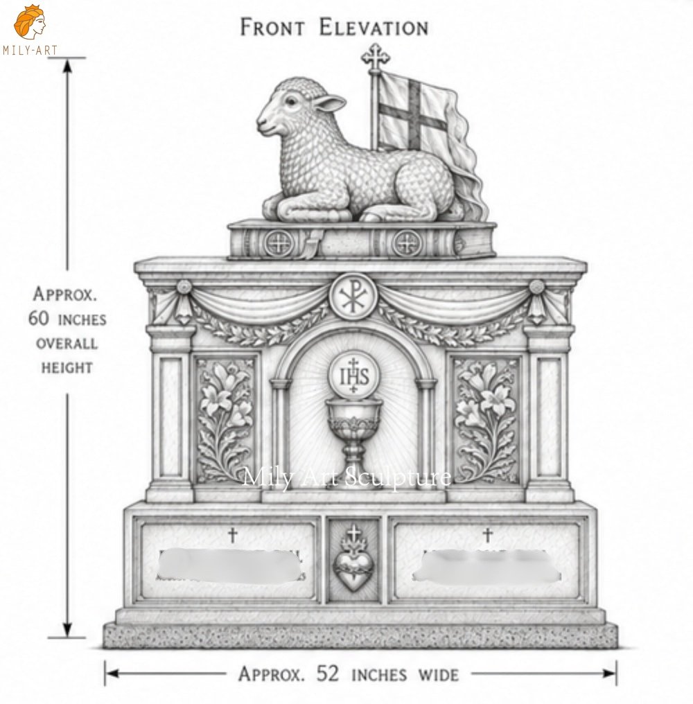 Marble Religious Lamb of God Monument MLMS-453 Marble Religious Lamb of God Monument Design