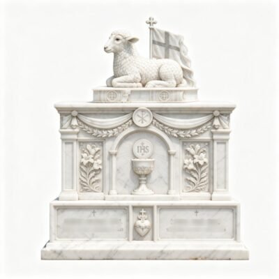 Marble Religious Lamb of God Monument