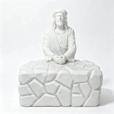 Marble statue of Jesus praying in the Garden