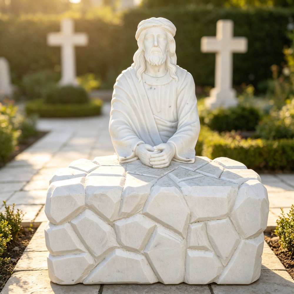 Marble Statue of Jesus Praying In the Garden MLMS-449 Marble statue of Jesus praying in the Garden