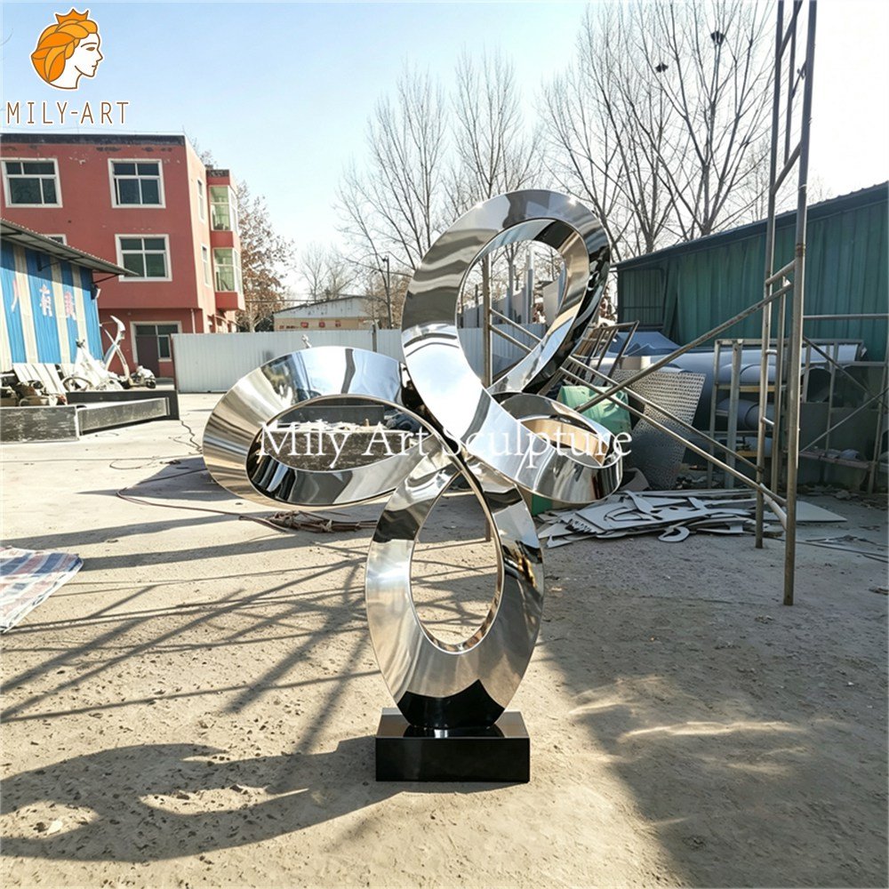 Custom Stainless Steel Infinity Loop Sculpture MLSS-264 Custom Stainless Steel Infinity Loop Sculpture
