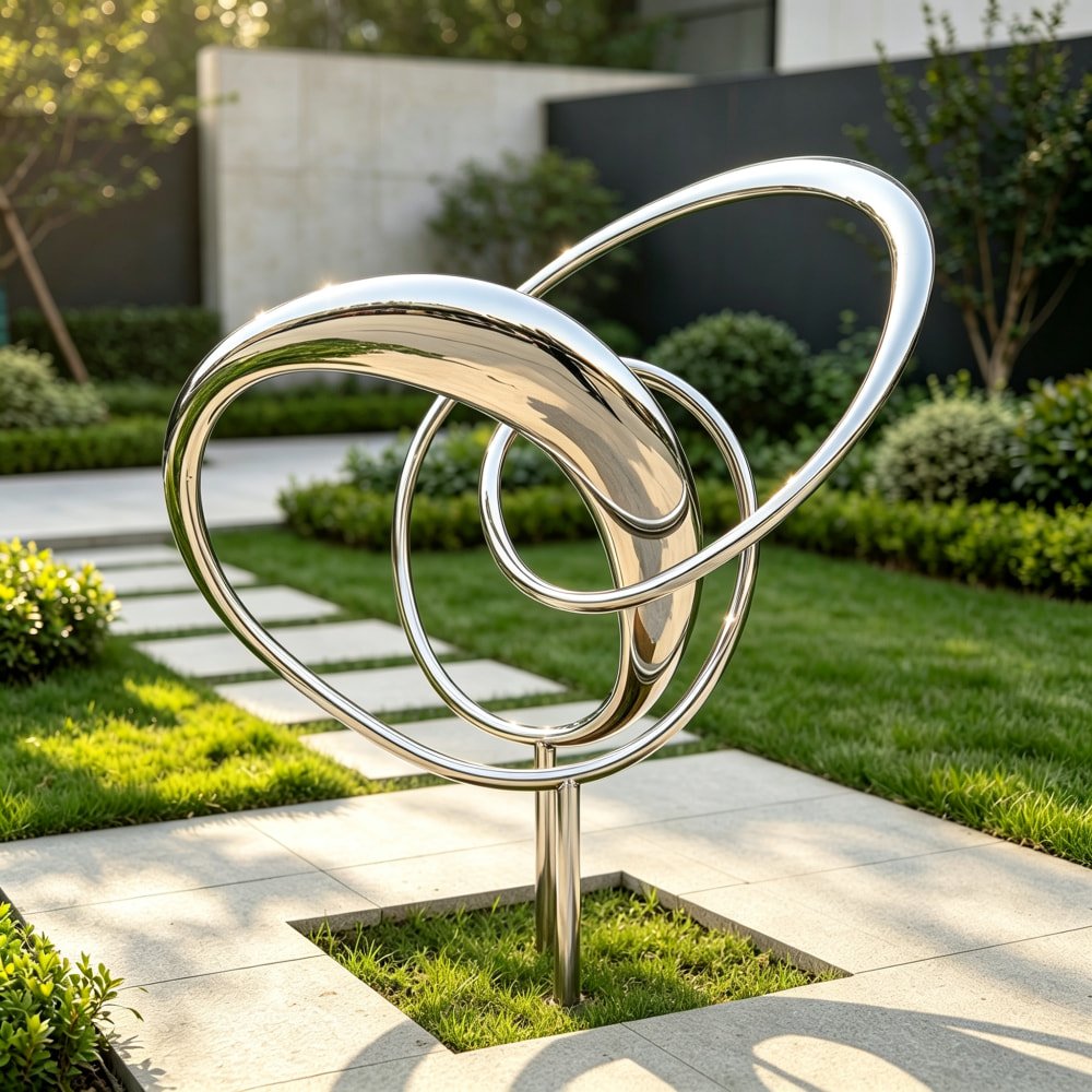  Stainless Steel Nudo Twisted Knot Sculpture for sale