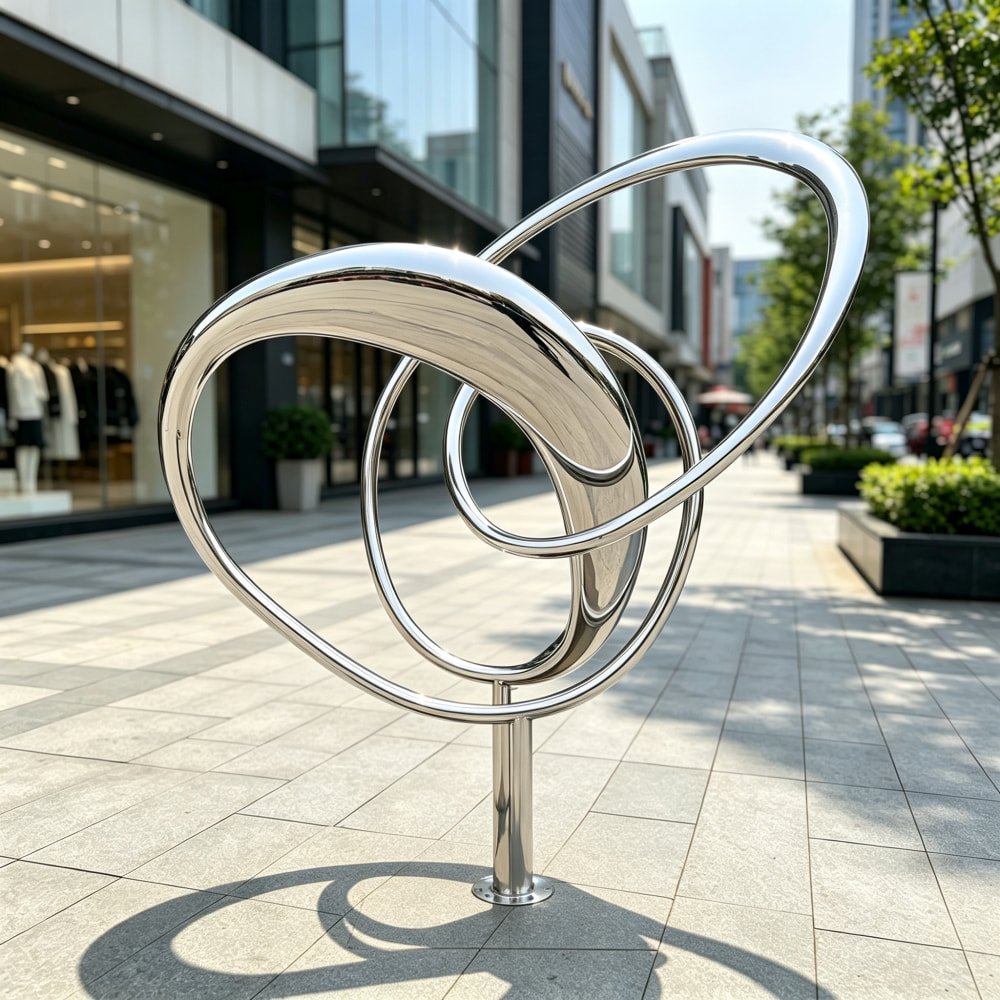  Stainless Steel Nudo Twisted Knot Sculpture for sale