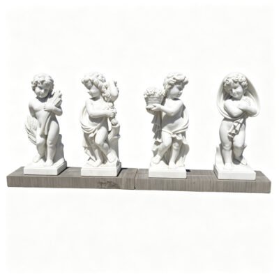 White Marble Cherub Statues