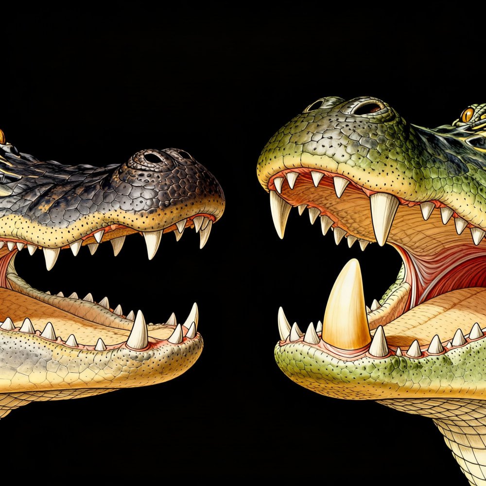 alligator crocodile teeth difference