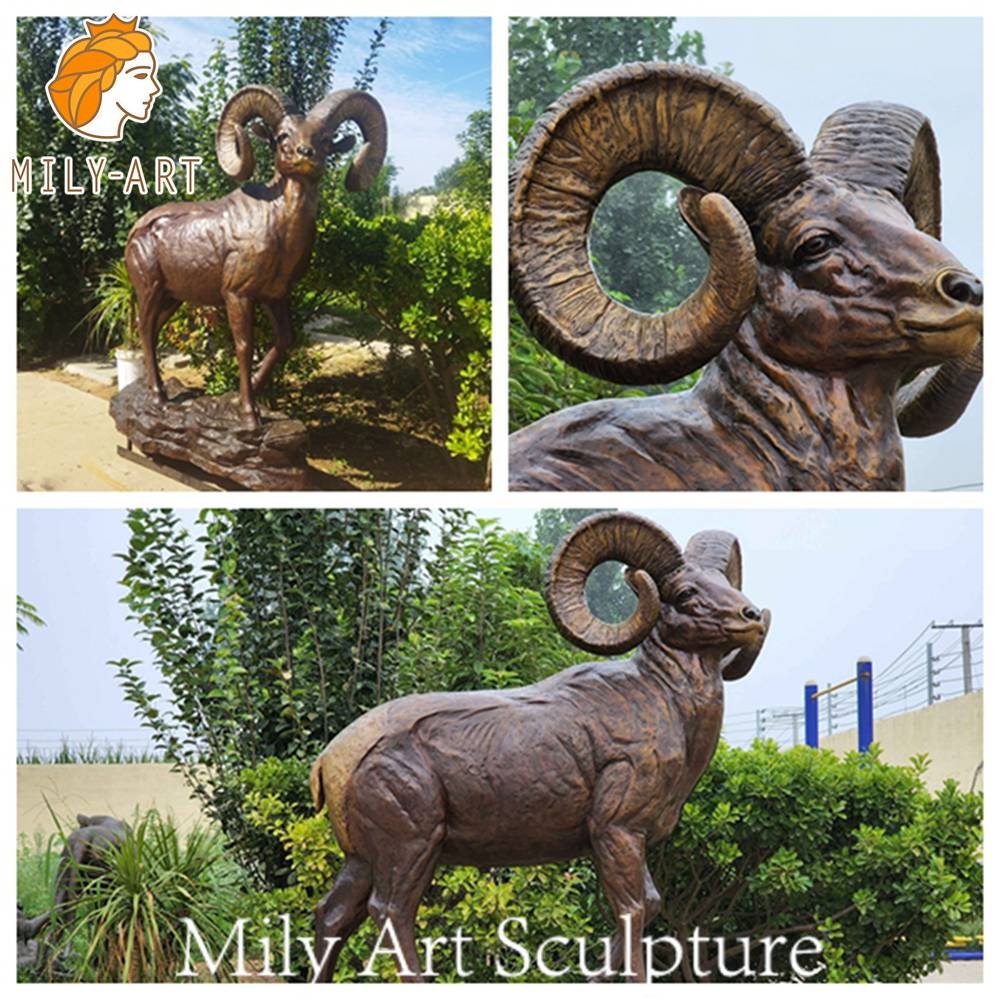 Life-size bronze goat statue for home backyard 