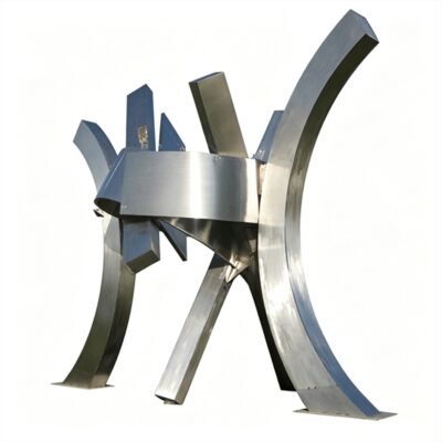 Custom large metal brutalist sculpture