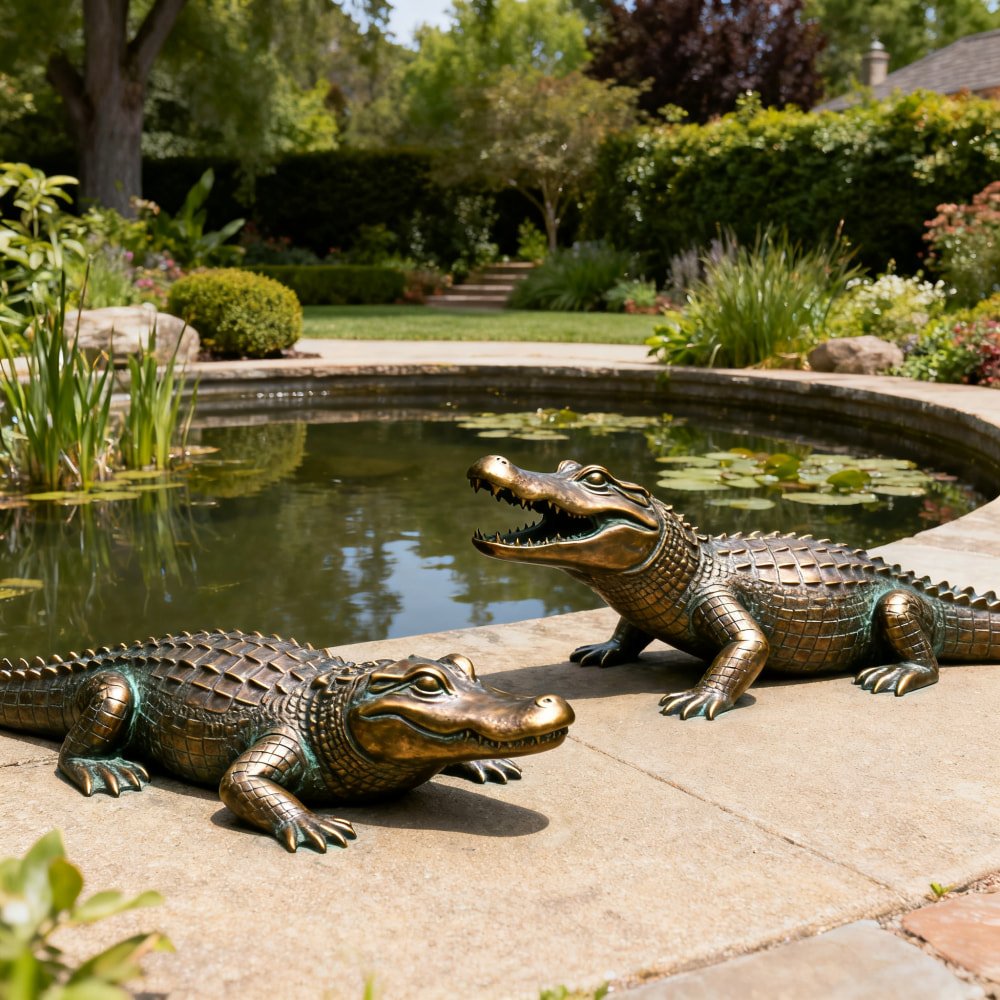dangerous crocodile and alligator sculpture