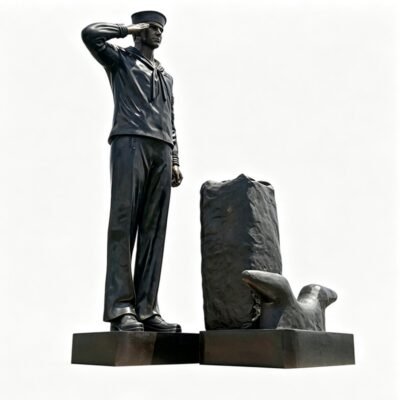 Casting bronze the lone sailor statue