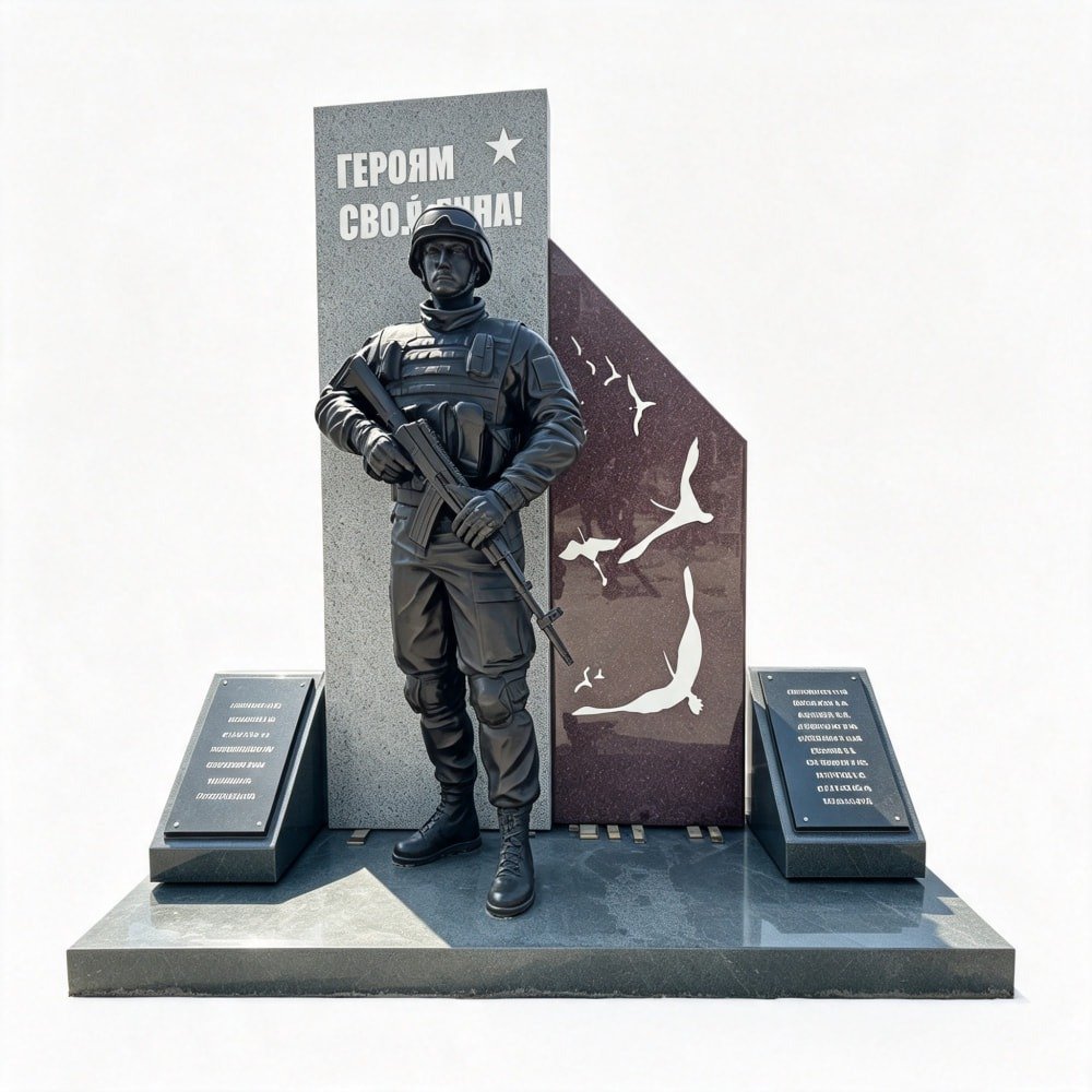 Custom-Made Memorial Statues with Bronze Statue of a Soldier MLBS-389 Custom-Made Memorial Statues with Bronze Statue of a Soldier