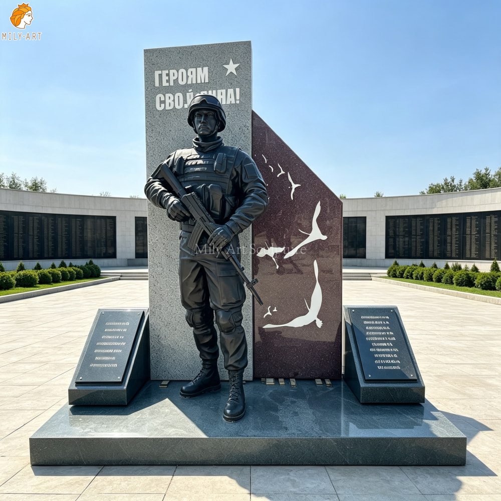 Custom-Made Memorial Statues with Bronze Statue of a Soldier