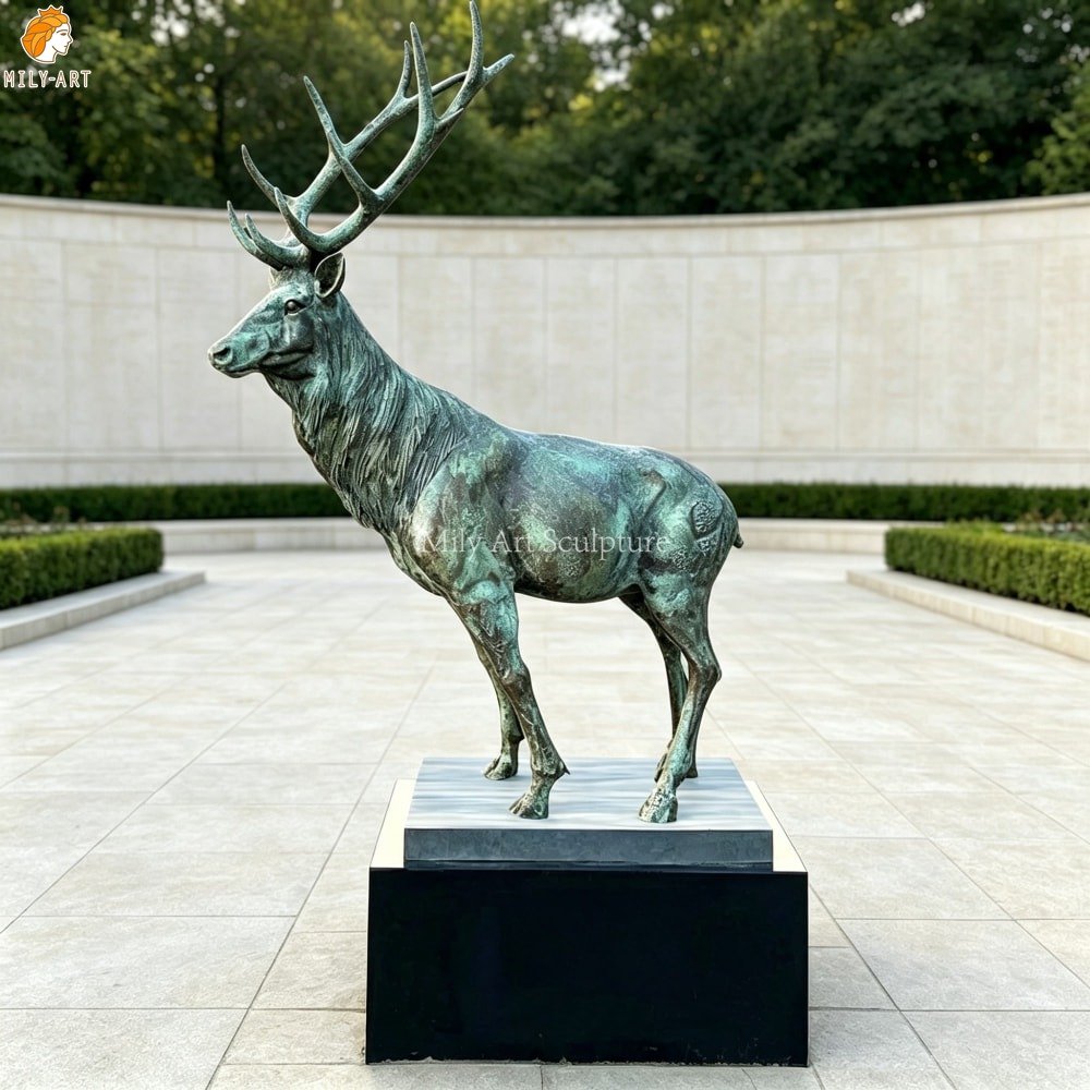 Famous Life-Size Bronze Stag Sculpture for Park MLBS-391 Famous Life-Size Bronze Stag Sculpture for Park