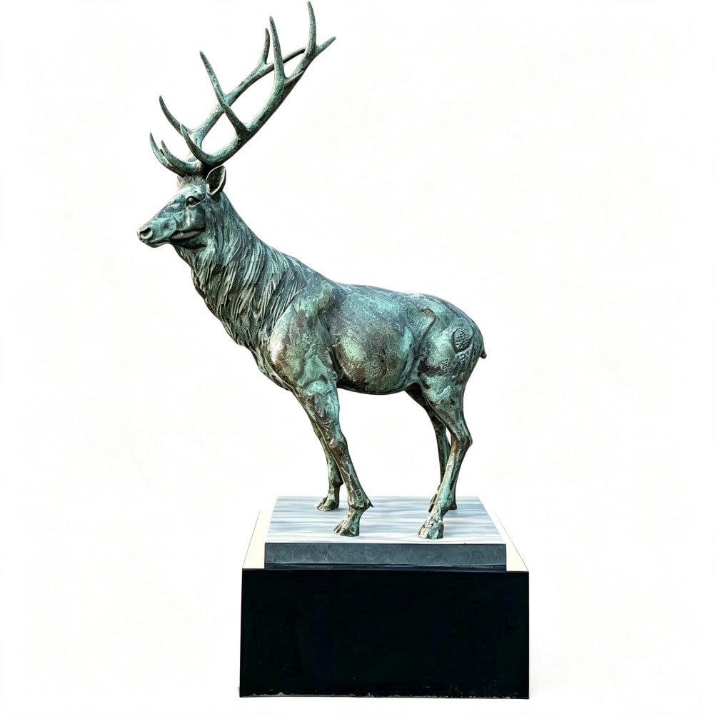 Famous Life-Size Bronze Stag Sculpture for Park MLBS-391 Famous Life-Size Bronze Stag Sculpture