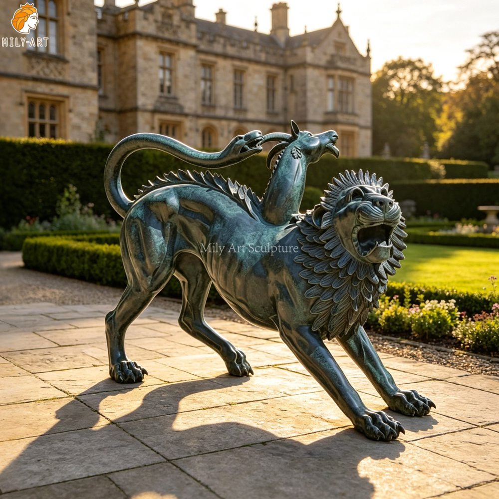 Handcrafted Reproduction of the Chimera of Arezzo Bronze Sculpture MLBS-386 Handcrafted Reproduction of the Chimera of Arezzo Bronze Sculpture for the Garden
