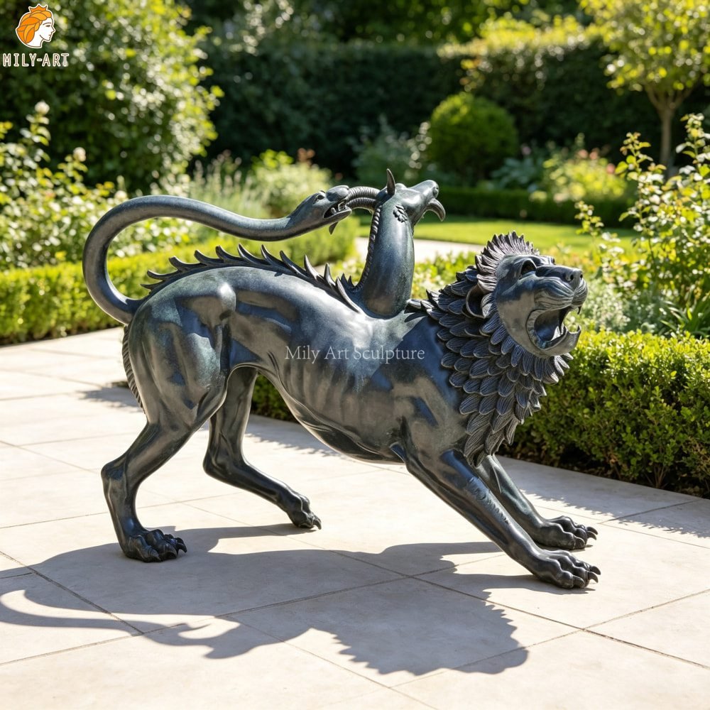 Handcrafted Reproduction of the Chimera of Arezzo Bronze Sculpture MLBS-386 Handcrafted Reproduction of the Chimera of Arezzo Bronze Sculpture for the Yard
