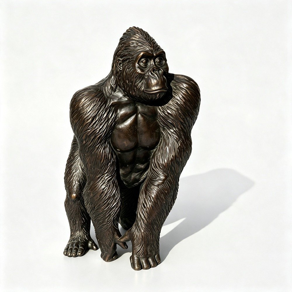 Life Size Bronze Gorilla Sculpture