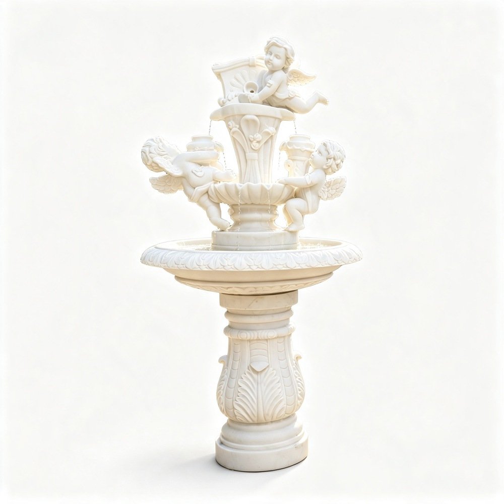 Marble Cherub Angel Garden Fountain