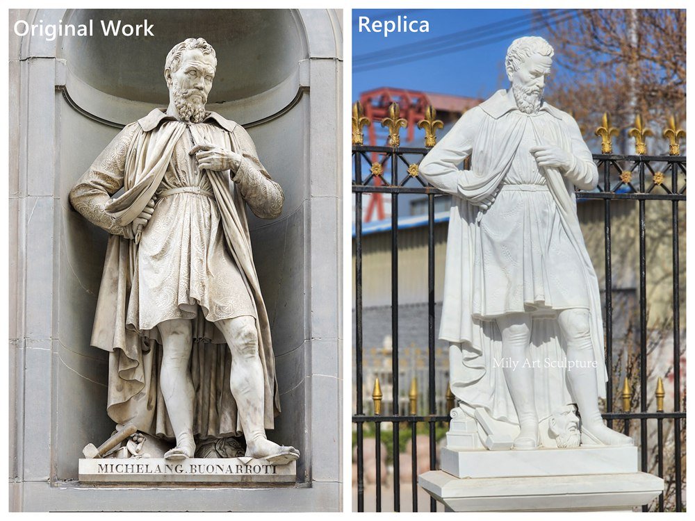 Marble Michelangelo Buonarroti Statue Original Work vs Replica