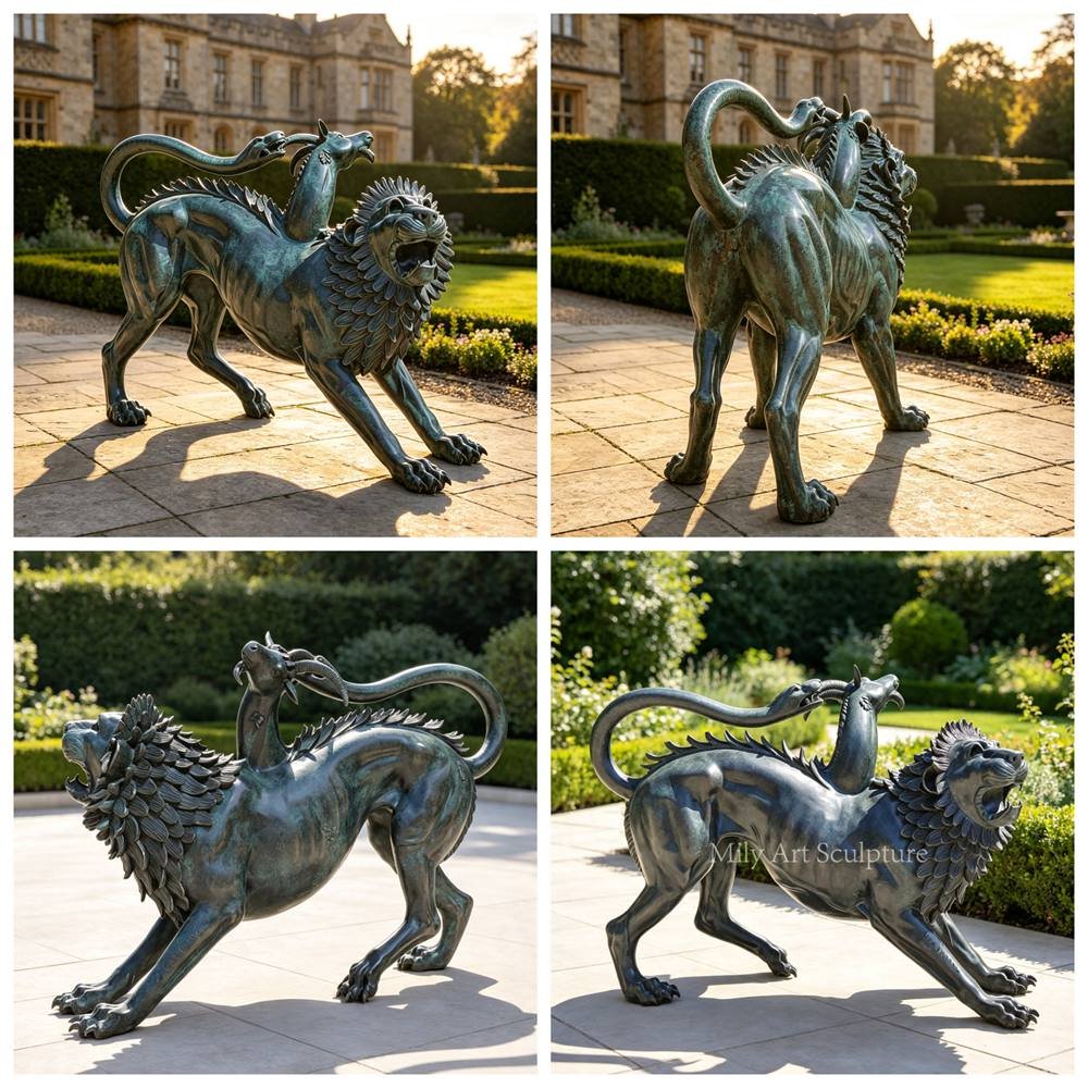 Handcrafted Reproduction of the Chimera of Arezzo Bronze Sculpture MLBS-386 Reproduction of the Chimera of Arezzo Bronze Sculpture Details