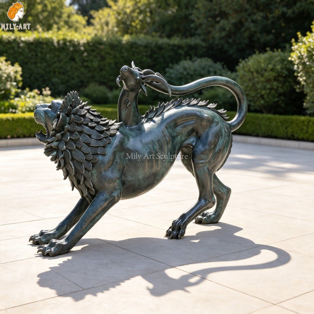 Handcrafted Reproduction of the Chimera of Arezzo Bronze Sculpture MLBS-386 Reproduction of the Chimera of Arezzo Bronze Sculpture for Outdoor