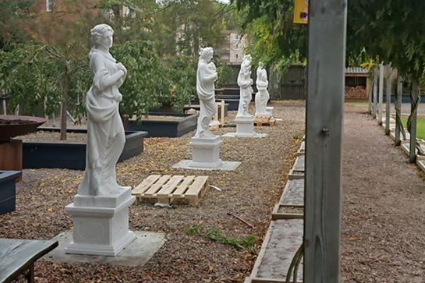 Installed Mily Four Season statues in a customer garden
