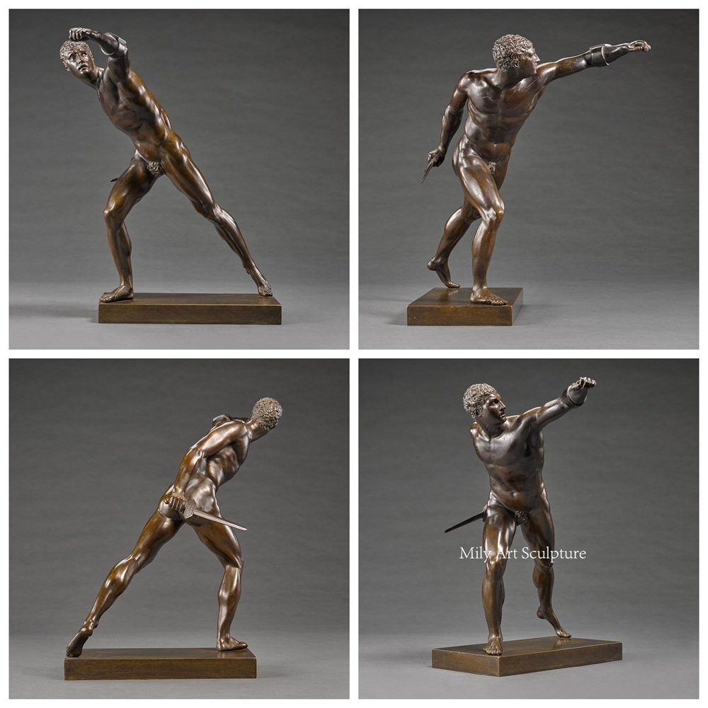 Bronze Borghese Gladiator Sculpture Replica MLBS-398 Bronze Borghese Gladiator Sculpture Replica Details