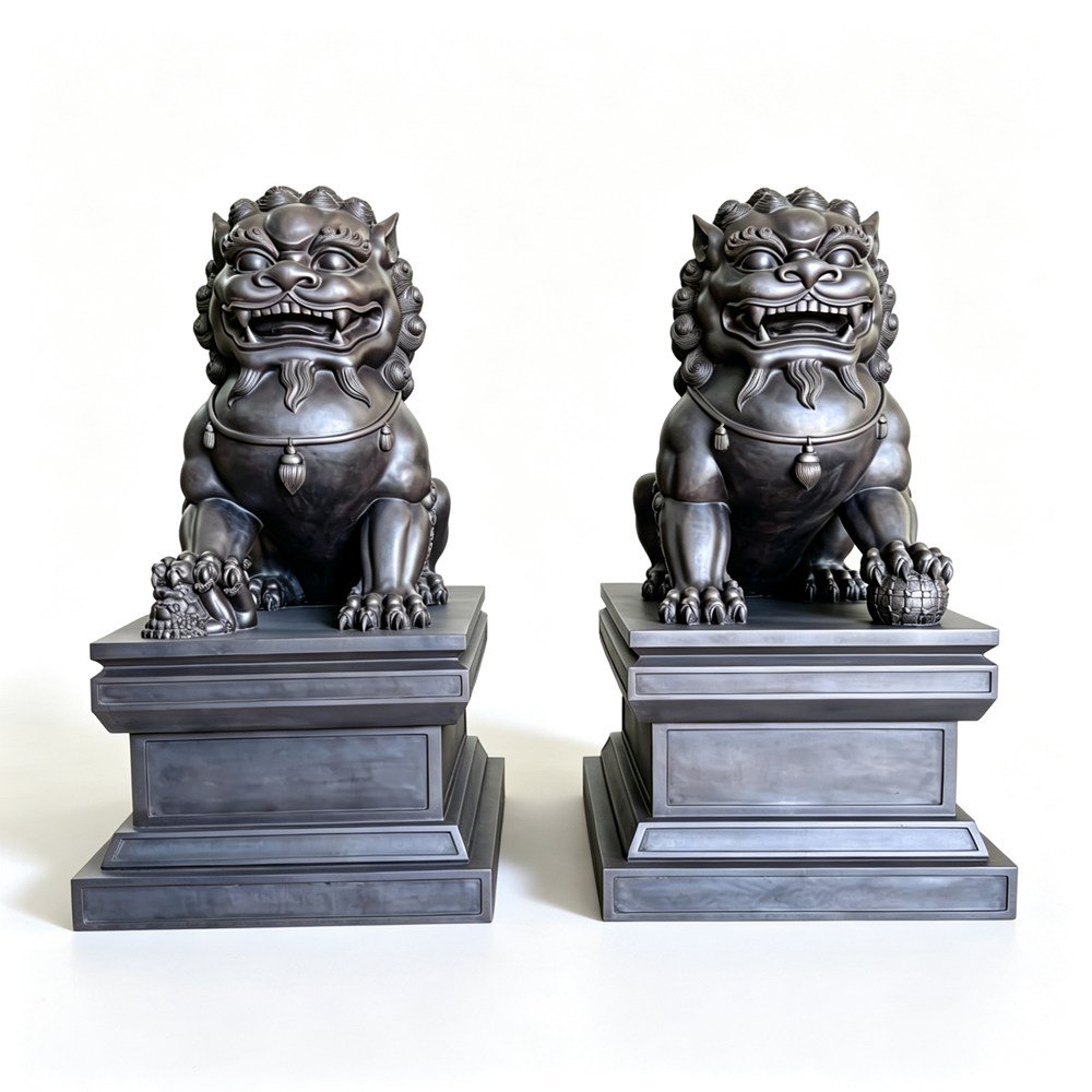 Bronze Chinese Guardian Lion Statue | Dog Statue MLBS-400
