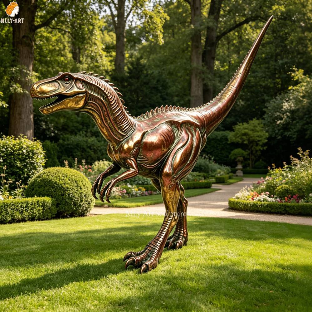 Life Size Bronze Velociraptor Statue for Sale MLBS-399