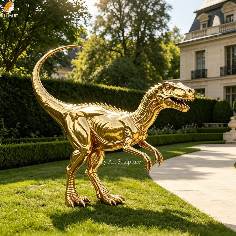 Life Size Bronze Velociraptor Statue for Sale MLBS-399 Life Size Bronze Velociraptor Statue for Yard Decor