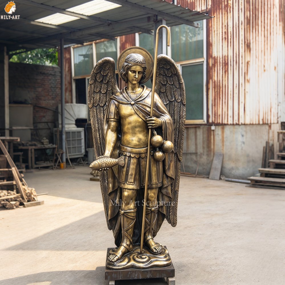 Saint Raphael the Archangel Bronze Sculpture MLBS-403 Saint Raphael the Archangel Bronze Sculpture Factory Photo
