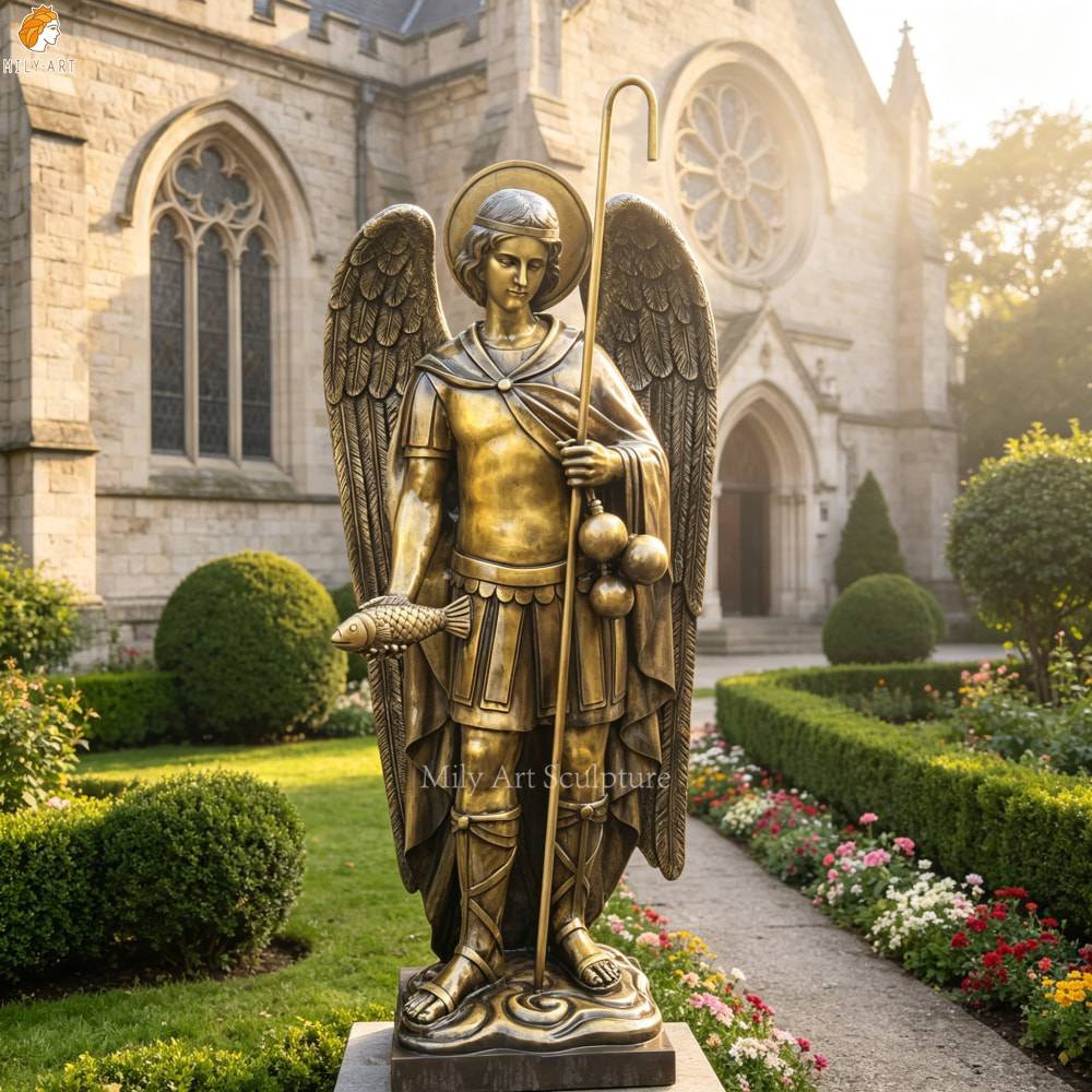 Saint Raphael the Archangel Bronze Sculpture MLBS-403 Saint Raphael the Archangel Bronze Sculpture for Church Decor