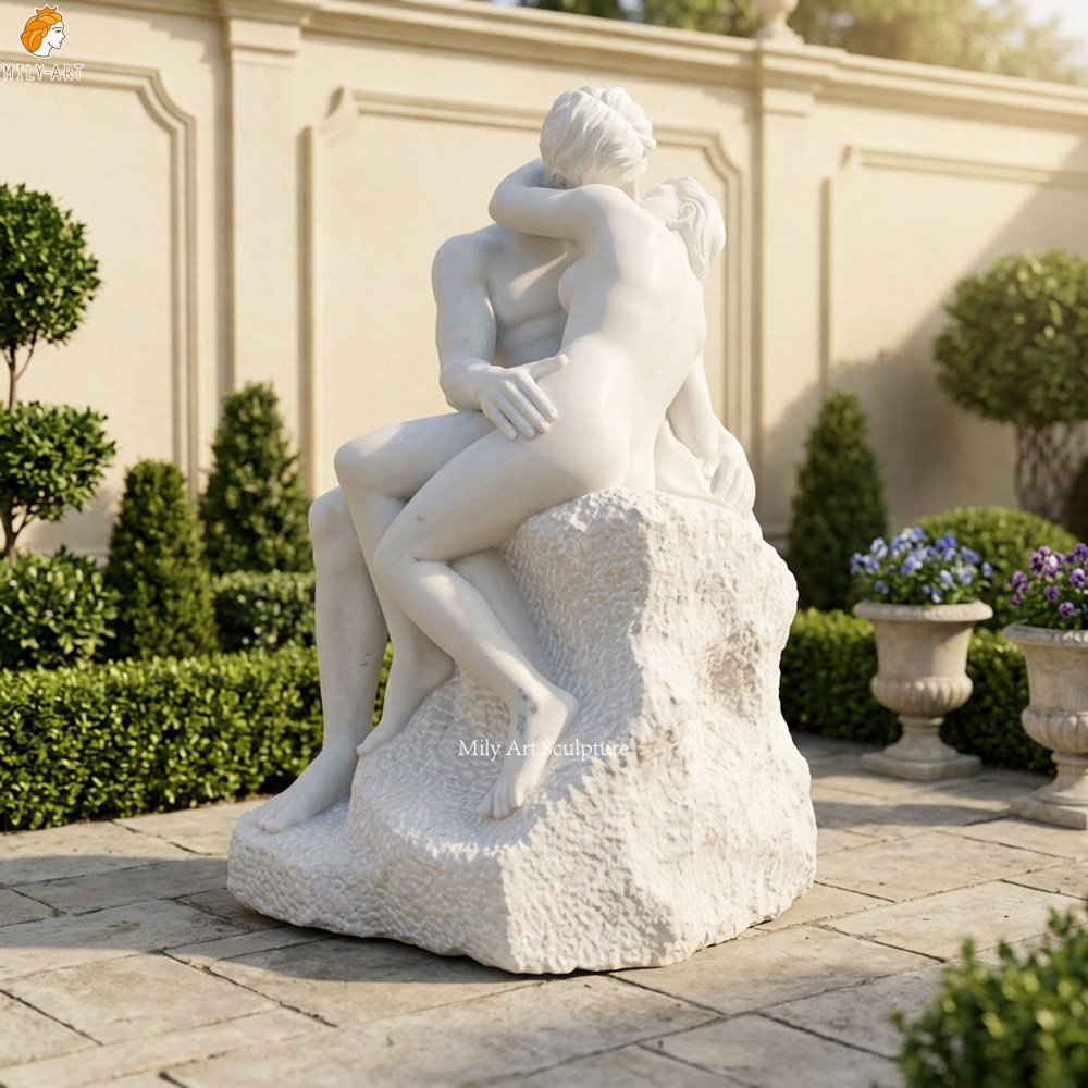 The Kiss Rodin Marble Sculpture Replica for Sale MLMS-463 The Kiss Rodin Marble Sculpture Replica for Yard