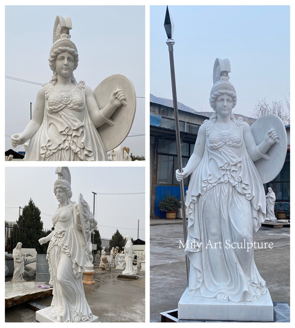White Marble Statue of the Greek Goddess Athena MLMS-464 White Marble Statue of the Greek Goddess Athena Details