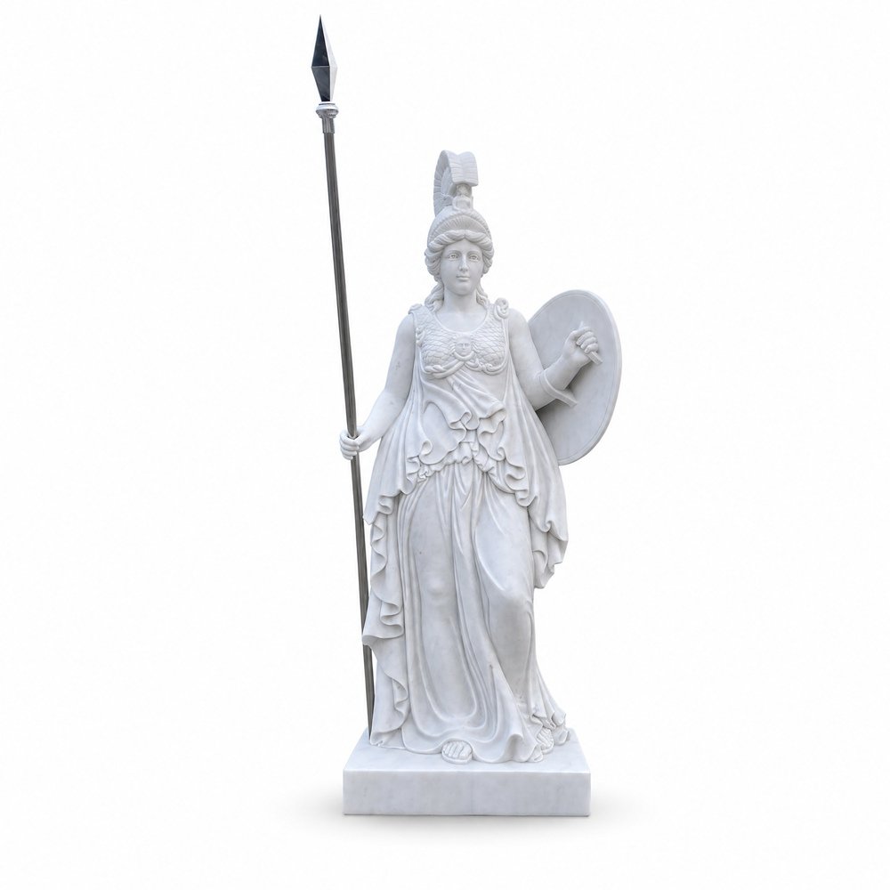 White Marble Statue of the Greek Goddess Athena MLMS-464 White Marble Statue of the Greek Goddess Athena
